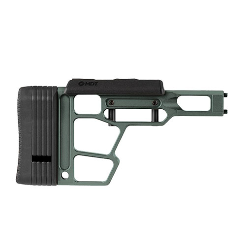 MDT SRS-X Lite Buttstock tilbyr lettvekts design, justerbar LOP, perfekt kinnstøtte, og QD slinge mount for optimal komfort og kontroll.